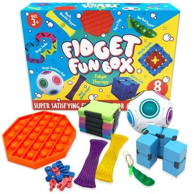 pocket money toys including stress balls, stretchy figures, robots, and sensory items.