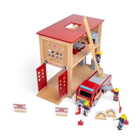 Wooden Fire & Police Station Toys,Fire Police & Hospital toys,Wooden Playset Police Station