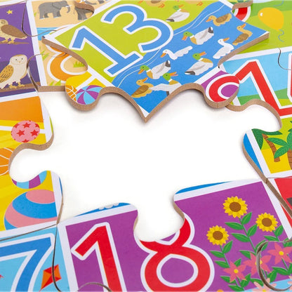 1-20 Floor Puzzle, 1-20 Floor Puzzle,Bigjigs wooden toys discount code,Bigjigs coupon,Educational Toy ,special needs learn to tell the time,child game tell the time, 1-20 Floor Puzzle,Match up the colourful puzzle pieces in the correct order from 1 to 20.This fantastically simple educational 1-20 Floor Puzzle toy uses bright, bold colours and illustrations to help make counting and number recognition fun.Each colourful puzzle piece features a number of animalsMatch up the colourful puzzle pieces in the corr