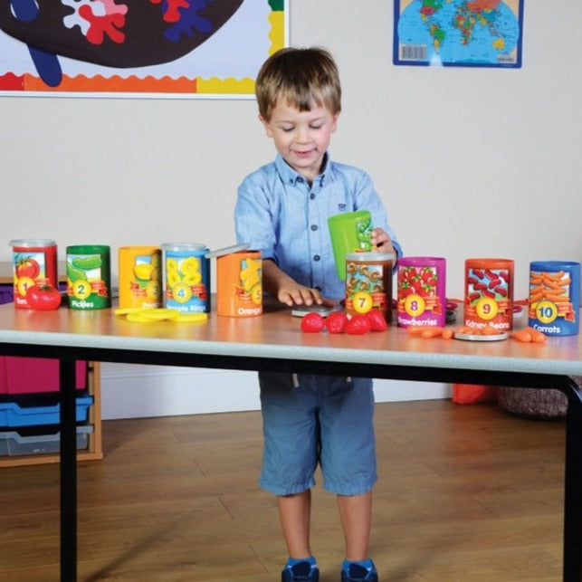 1 to 10 Counting Cans, 1 to 10 Counting Cans,Learning Resources 1 to 10 Counting Cans,numeracy resources,school numeracy resources,school classroom resources, 1 to 10 Counting Cans,The 1 to 10 Counting Cans from Learning Resources are colourful, familiar fruits and veggies which introduce early math and are great for imaginative play too! Introduce counting, number sense and sorting as children sort the realistically detailed fruit and vegetables into the corresponding cans. The 1 to 10 Counting ,1 to 10 Co