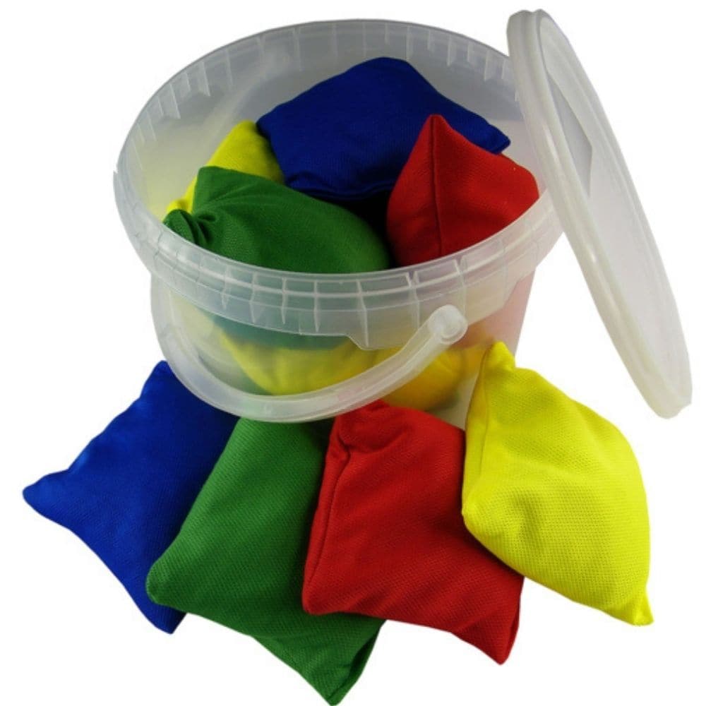 10 Pack Bean Bag Bucket, 10 Pack Bean Bag Bucket,Throwing bean bags,bean bag games,bean bags,sports bean bags, 10 Pack Bean Bag Bucket,A fantastic set of 10 bean bags with a choice of colour options supplied in a easy to carry bucket. Cotton bean bags filled with natural beans all stored away with ease at the end of play. Just a couple of ideas for bean bags include Bean Bag Toss.This bean bag activity tub develops hand-eye coordination.Show your chil,10A fantastic set of 10 bean bags with a choice of colou