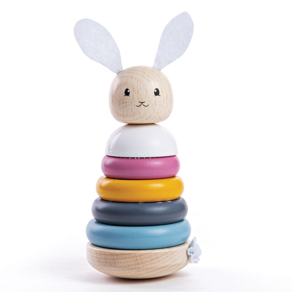 100% FSC Certified Rabbit Stacking Rings, 100% FSC Certified Rabbit Stacking Rings,Bigjigs 100% FSC Certified Rabbit Stacking Rings,Wooden Stacking Toys, 100% FSC Certified Rabbit Stacking Rings,The bright and beautiful FSC Certified Stacking Rings Toy is bound to get little minds raring to go! The cute rabbit design and soft colour palette is a great way for kids to develop their dexterity skills and colour knowledge. The bunny has its own felt ears and tail, which is great for little fingers toThe bright 