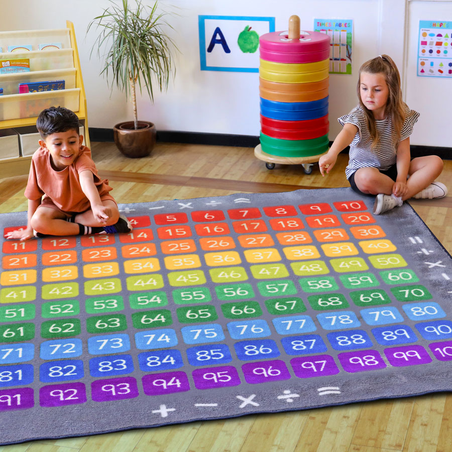 100 Square Counting Grid Carpet, 100 Square Counting Grid Carpet,Number Squares Carpet,math carpets,school carpets,school carpets and rugs,learning rugs,learning carpets, 100 Square Counting Grid Carpet,The 100 Square Counting Grid Carpet encourages numeracy skills with these thick and soft Counting and Multiplication carpets.The 100 Square Counting Grid Carpet is perfect for teaching Mathematics and can also be used to support Communication & Language, as one of the other key areas of learning and developm