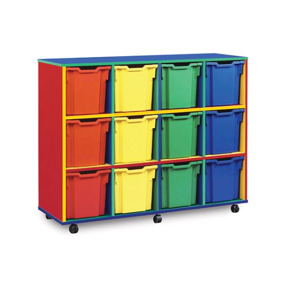 12 Jumbo Tray Monarch Colourful Tray Storage Unit, 12 Jumbo Tray Monarch Colourful Tray Storage Unit-Sensory Toys, 12 Jumbo Tray Monarch Colourful Tray Storage Unit,This colourful range of mobile Tray Storage Units is guaranteed to brighten up any classroom, playroom or bedroom ! Designed for the younger user it is robust and fun to ensure years of practical storage use. Delivered fully assembled and completeThis colourful range of mobile Tray Storage Units is guaranteed to brighten up any classroom, playro