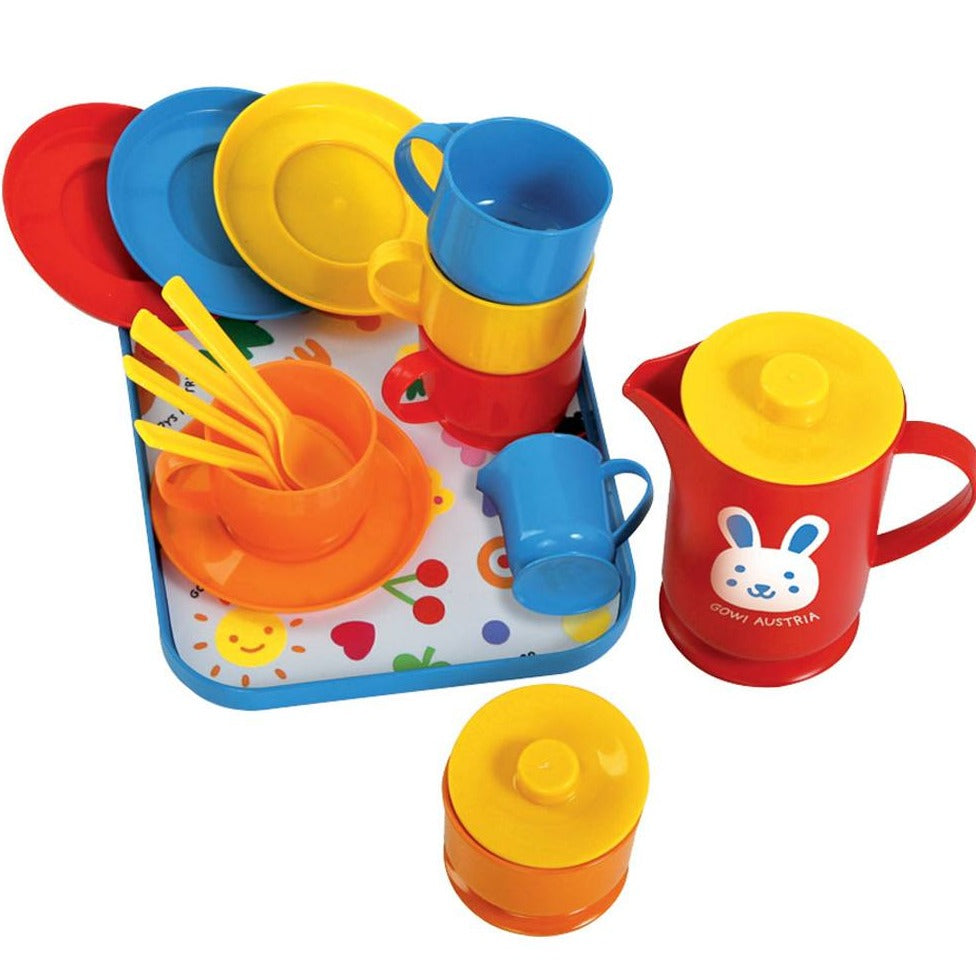 18 Piece Coffee Service, 17 Piece Coffee Service Pretend play,pretend play kitchen toys,kitchen toys,pretend play household,children's imaginative play ideas, 18 Piece Coffee Service,This brightly coloured Pretend play 18 Piece Coffee Service includes a coffee pot, four cups, saucers and spoons plus a milk jug and a sugar bowl, all neatly presented on a serving tray. The 18 Piece Coffee Service Consists of 18 play pieces. This colourful 18 Piece Coffee Service includes a coffee pot, four cups, sauc,18 Piece