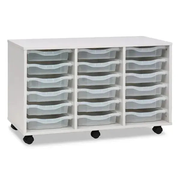 18 Tray Triple Column Tray Unit, 18 Tray Triple Column Tray Unit,,classroom storage,tray storage, 18 Tray Triple Column Tray Unit – Durable & Accessible Classroom Storage The 18-tray column Tray Unit is a high-quality, durable, and accessible storage solution designed specifically to support the needs of SEND (Special Educational Needs and Disabilities) environments. With a robust construction and thoughtful design, this unit ensures efficient organisation, easy access, and long-lasting durability, making i