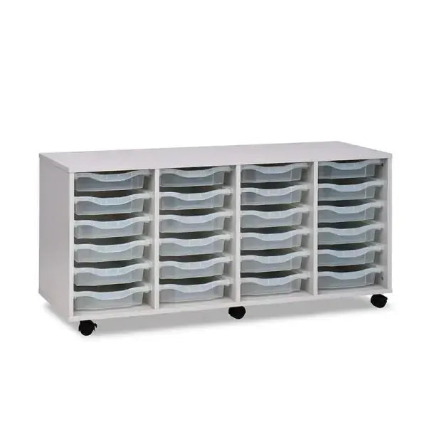 24 Tray Quad Column Tray Unit, 24 Tray Quad Column Tray Unit,Monarch,classroom storage,tray storage, 24 Tray Quad Column Tray Unit – Spacious & Durable Storage for Educational Spaces The 24 Tray Quad Column Tray Unit is a versatile, durable, and accessible storage solution designed to support SEND (Special Educational Needs and Disabilities) environments. With ample storage space, robust construction, and easy mobility, this unit keeps classrooms, sensory rooms, and learning spaces well-organised and clutte