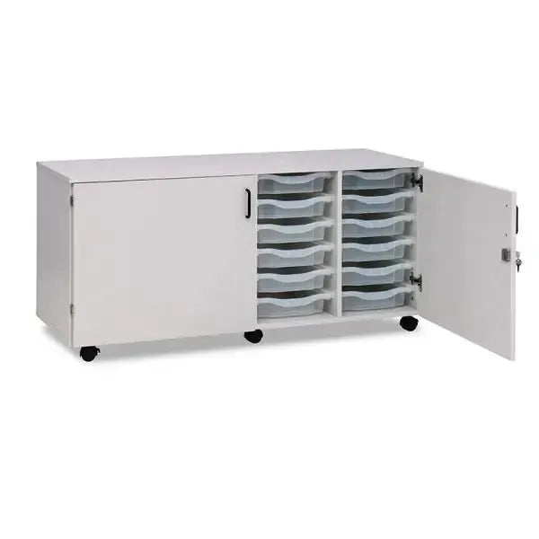 24 Tray Quad Column Tray Unit With Lockable Doors And Black Plastic Handles, 24 Tray Quad Column Tray Unit With Lockable Doors And Black Plastic Handles,Monarch,classroom storage,tray storage, 24 Tray Quad Column Tray Unit with Lockable Doors and Black Plastic Handles – Secure & Accessible Storage for Educational Spaces The 24 Tray Quad Column Tray Unit with Lockable Doors and Black Plastic Handles is a versatile, secure, and durable storage solution designed to support SEND (Special Educational Needs and D