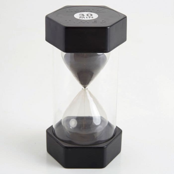 30 minutes sand timer, 30 minute sand timer,special needs timer,cheap special needs sand timer,sand timer,special needs sand timers,autism sand timers, 30 minutes sand timer,This 30-Minute Sand Timer offers a captivating way to understand and appreciate the passing of time. Featuring black sand and distinct end caps, this large timer provides a clear visual cue for 30 minutes, making it perfect for various learning and timing activities. Encased in a durable plastic outer layer with a stur,30 minutes sand t