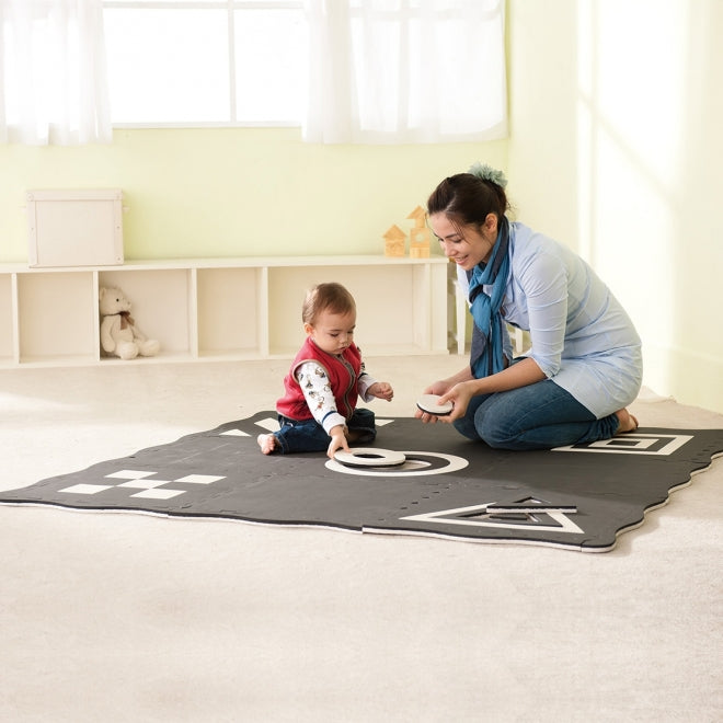 3D Creative Black And White Mats, 3D Creative Black And White Mats,Black and white baby mats,black and white sensory flooring,sensory visual resources, 3D Creative Black And White Mats,The 3D Creative Black And White Mats are set of nine square mats each interlocking to form numerous shapes. The black and white design is printed double sided on five of the mats with various designs. The 3D Creative Black And White Mats are made from high grade EVA, each mat is soft to touch and very safe. The 3DThe 3D Creat