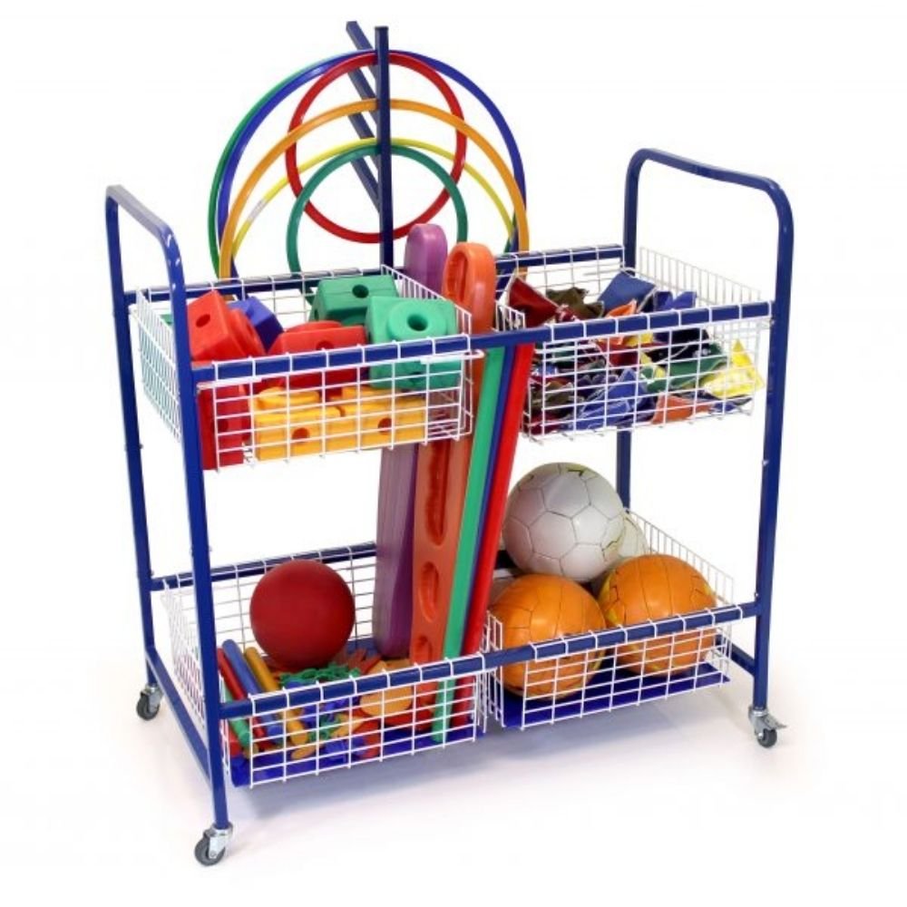 4 Basket Sport Trolley, 4 Basket Sport Trolley-Sensory Toys, 4 Basket Sport Trolley,A robust mobile sports storage trolley with 4 castors, 2 of which are lockable. Storing away school sports equipment is a breeze with this this sports storage equipment trolley. The 4 Basket Sport Trolley includes 4 plastic coated wire baskets, which are ideal for storing a number of different sports equipment and also,4 Basket Sport TrolleyA robust mobile sports storage trolley with 4 castors, 2 of which are lockable. Stori