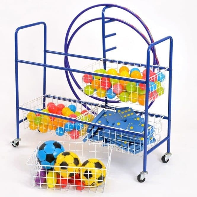 4 Basket Sport Trolley, 4 Basket Sport Trolley-Sensory Toys, 4 Basket Sport Trolley,A robust mobile sports storage trolley with 4 castors, 2 of which are lockable. Storing away school sports equipment is a breeze with this this sports storage equipment trolley. The 4 Basket Sport Trolley includes 4 plastic coated wire baskets, which are ideal for storing aA robust mobile sports storage trolley with 4 castors, 2 of which are lockable. Storing away school sports equipment is a breeze with this this sports sto