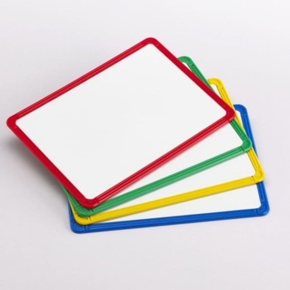 4 Pack Magnetic Plastic Framed Whiteboards, 4 Pack Magnetic Plastic Framed Whiteboards,Wipe clean writing boards,classroom wipe clean boards, 4 Pack Magnetic Plastic Framed Whiteboards,These large magnetic whiteboards are a versatile resource and ideal for a range of uses. Not only can children can write and wipe on them, but they can use them with magnetic letters, numbers and labels. They are very child-friendly, oversized for plenty of creativity yet light and easy to carry. The whiteboards have p,4 Pack