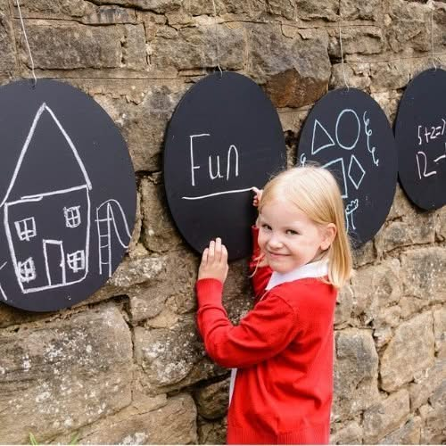 4 Pack Circular Chalkboards, 4 Pack Circular Chalkboards,Outdoor primary school Mark making,Children's mark making activities,activity Chalkboard,outdoor art equipment,outdoor sensory toys and mirrors,sensory garden furniture, 4 Pack Circular Chalkboards,4 Pack Circular Chalkboards Add a creative spark to your outdoor (or indoor!) play areas with the 4 Pack Circular Chalkboards. These charming, versatile chalkboards are perfect for encouraging artistic expression, collaborative play, and hands-on learning i