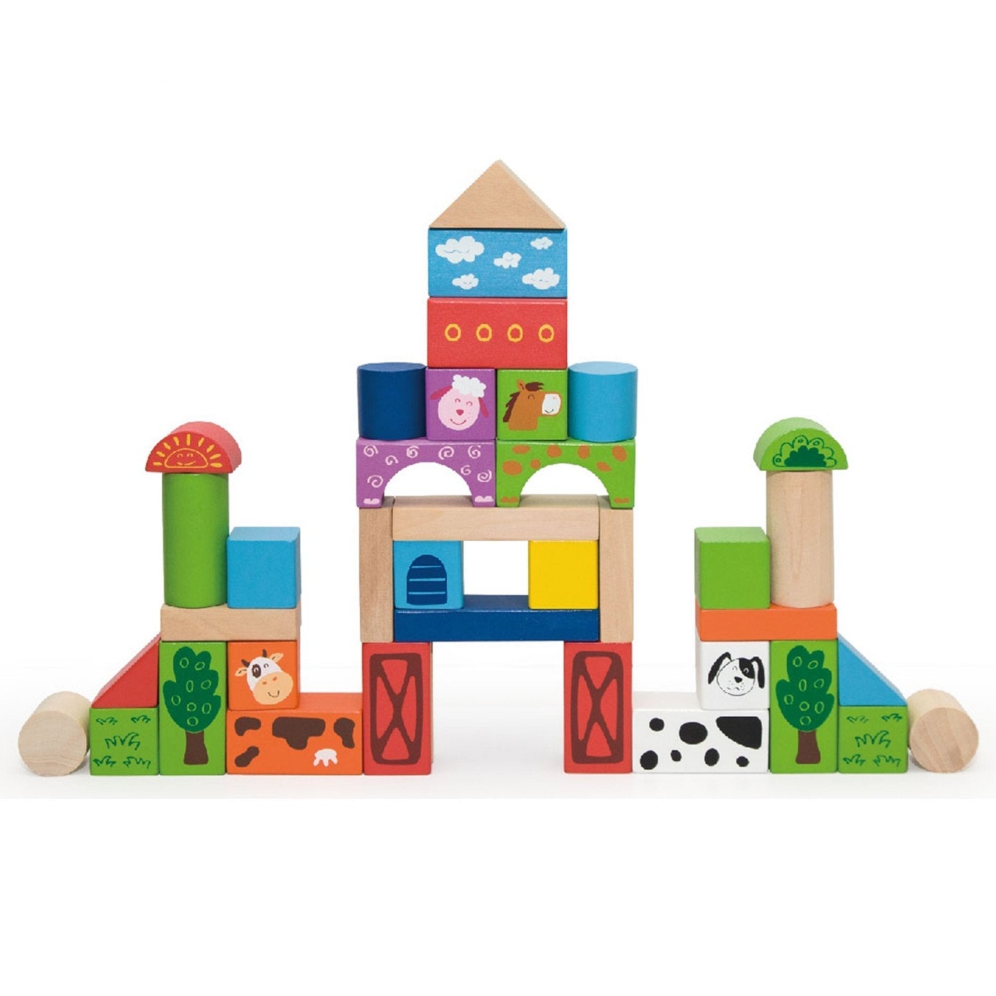 50 Piece Building Blocks Farm Set, 50 Piece Building Blocks Farm Set,50 Piece Building Blocks Set,Wooden blocks,Children's wooden blocks,Children Block,Childrens wooden blocks, 50 Piece Building Blocks Farm Set,What will your little one build first? With these wooden farm bricks children will love playing with these blocks so they can help build social skills working together to build and problem solve along with communication and language. Using the farm blocks your little one will be able to build and rol