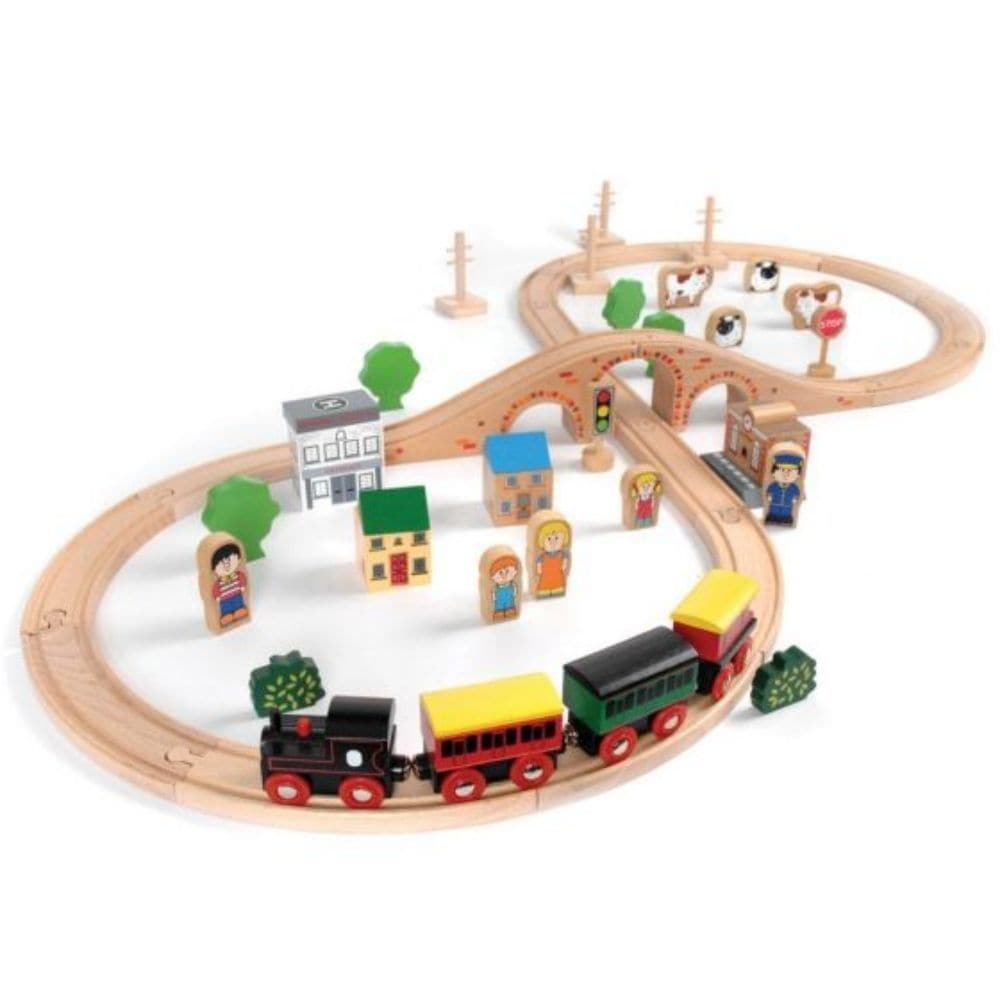 50 Piece Train Set, 50 Piece Train Set,Bigjigs Wooden Train Set,Wooden train set,childrens wooden train set,toddlers train set,Bigjigs approved retailer, 50 Piece Train Set,50 Piece Train Set - Tidlo Express All aboard the Tidlo Express! This enchanting 50 Piece Wooden Train Set is an ideal entry into the world of wooden railways, perfect for any young train enthusiast. Designed with a classic figure-of-eight layout, the set features a viaduct that50 Piece Train Set - Tidlo Express All aboard the Tidlo Expr