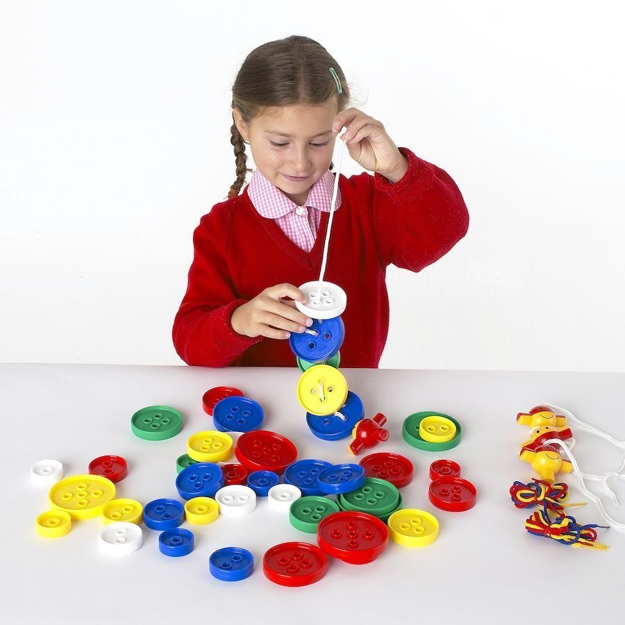 54 Pack Giant Threading Buttons, 54 Pack Giant Threading Buttons,Giant Threading Buttons,special needs threading buttons,special needs tactile games,special needs threading toys, 54 Pack Giant Threading Buttons,54 giant Threading buttons in different shapes and colours enabling sequencing and sorting through tactile discrimination. The Giant Threading Buttons are great for honing fine motor skills, boosting dexterity and hand-eye coordination, these colourful buttons are great fun to fiddle with. Children c