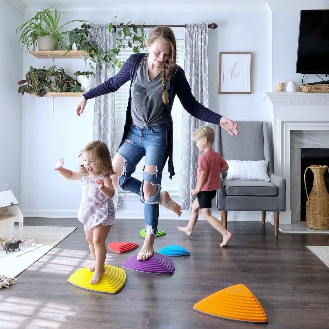 6 Pack Balance Riverstones Stepping Stones, River Stones Sensory Stepping Set of 6,SENSORY RIVER STONES TOY,tts river stones toy,findel,educational discount code, 6 Pack Balance Riverstones Stepping Stones,Introducing the incredible River Stones Balancing Toy, the ultimate tool to help children enhance their coordination skills! Inspired by the stepping stones found in a mesmerizing river, these stones feature varying levels of difficulty and steepness, making it an exciting challenge for young adventurers.