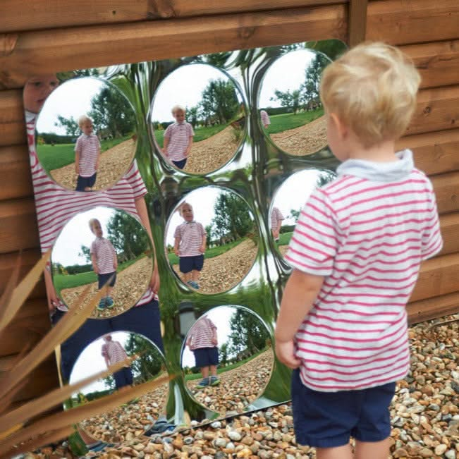 9 Bubble Outdoor Mirror, 9 Bubble Outdoor Mirror,9 bubble mirror silver,early years mirror resources, educational resources, educational materials, childrens learning resources, childrens learning materials, teaching resources for children, teaching material for children, 9 Bubble Outdoor Mirror,Perfect for outdoor play areas, this 9 Bubble Outdoor Mirror will captivate children and adults alike.Featuring a unique design, this 9 Bubble Outdoor Mirror duplicates images and changes their shape and size, creat