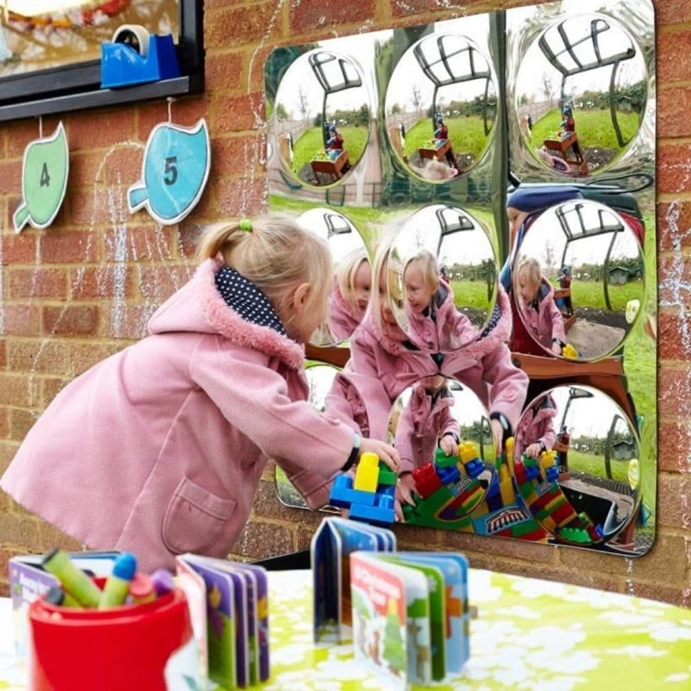 9 Bubble Outdoor Mirror, 9 Bubble Outdoor Mirror,9 bubble mirror silver,early years mirror resources, educational resources, educational materials, childrens learning resources, childrens learning materials, teaching resources for children, teaching material for children, 9 Bubble Outdoor Mirror,Perfect for outdoor play areas, this 9 Bubble Outdoor Mirror will captivate children and adults alike.Featuring a unique design, this 9 Bubble Outdoor Mirror duplicates images and changes their shape and size, creat