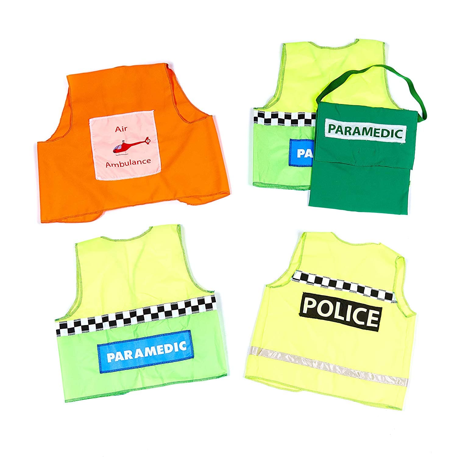 Accident Response Role Play Set, Accident Response Role Play Set,Role play resources,Dressing up Cloaks Set ,Childrens Dressing up costumes,dressing up toys,dressing up cloaks, Accident Response Role Play Set,Introducing our Set of Role Play Accident Response Waistcoats, the perfect addition to your dressing up box! This set includes four dressing up waistcoats, specifically designed for emergency services role play.With two paramedic waistcoats, a police waistcoat, an air ambulance waistcoat, and a first a