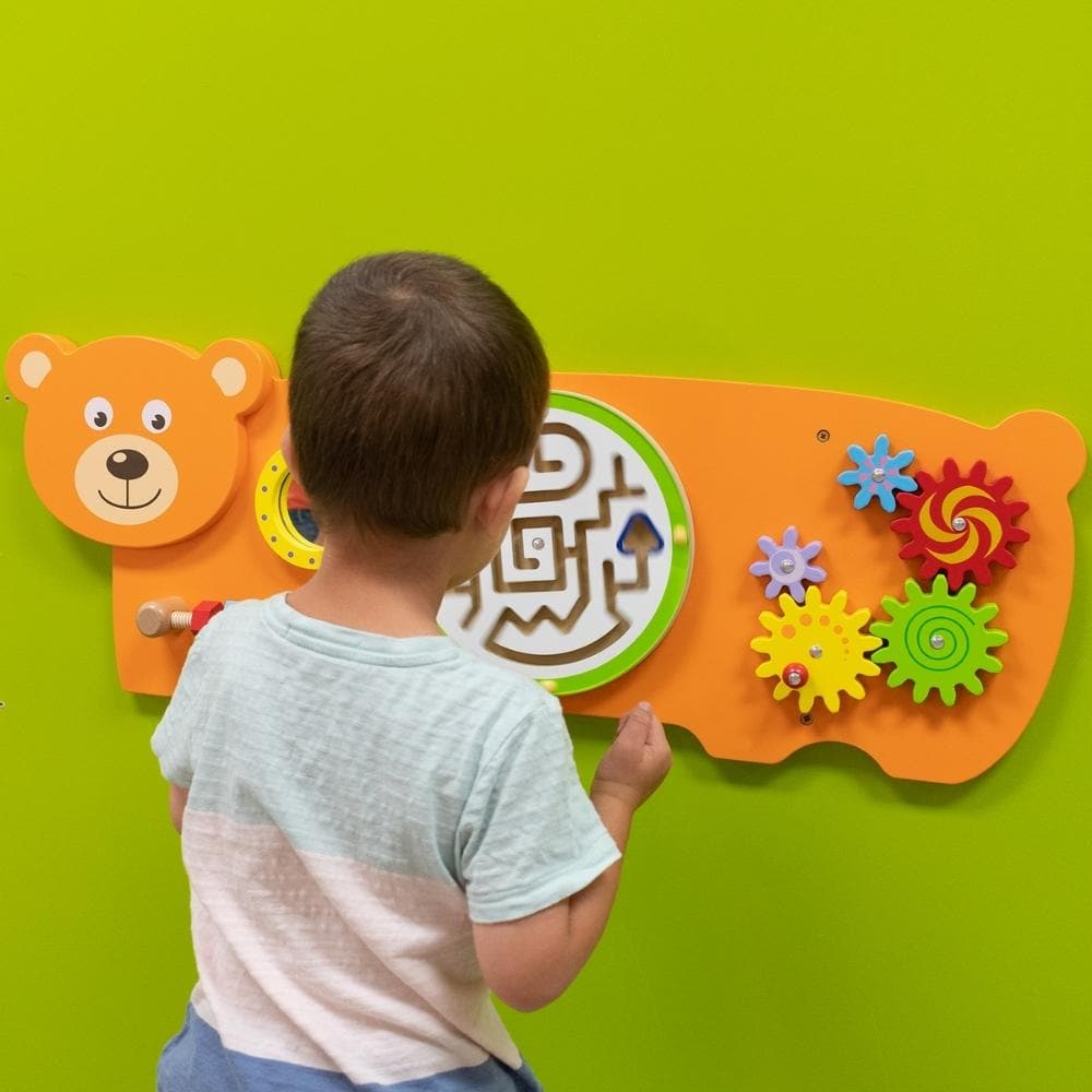 Activity Wall Panel Bear, Activity Wall Panel Bear,Bear Manipulative Wall Panel,bear Wall Game,Special needs wall toys,sensory room wall toys,wall games for special needs, Activity Wall Panel Bear,An appealing manipulative Activity Wall Panel Bear in a bear design, providing a range of fine motor activities several children can enjoy at once. The Activity Wall Panel Bear is Ideal for developing hand-eye co-ordination, finger control and fine motor skills. Wall fixings included. The Bear Manipulative Wall Pa