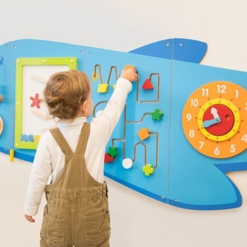 Aeroplane Activity Wall Panel, Aeroplane Activity Wall Panel,viga aeroplane wall panel,special needs wall panel,Special needs wall toys,sensory room wall toys,wall games for special needs, Aeroplane Activity Wall Panel,The Aeroplane Activity Wall Panel is made in five pieces, each with a different set of manipulative activities to encourage hand-eye coordination and fine motor skills including: a clock with moving hands, wire bead maze, magnetic pens, shape maze and interlocking gears. The Aeroplane Activit