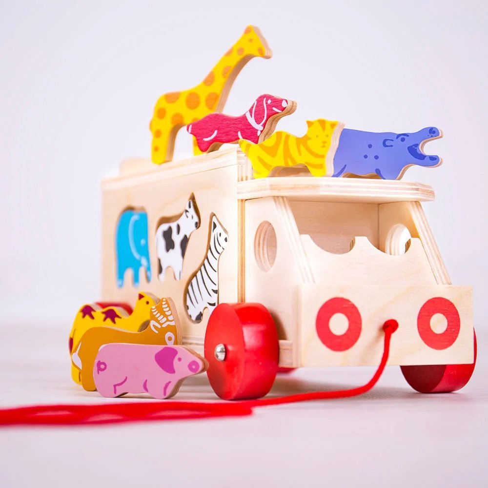 Animal Shape Lorry, Animal Shape Lorry,Bigjigs wooden toys,Children's wooden toys,Kids wooden toys,durable wooden toys,toddler wooden toys, Animal Shape Lorry,The Animal Shape Lorry is a fun and educational toy that will keep your little one entertained for hours. This brightly coloured wooden lorry comes with six adorable animal shapes - a lion, giraffe, elephant, zebra, monkey, and crocodile. Each animal can be loaded onto the lorry through special slots, allowing children,Animal Shape LorryThe Animal Sha