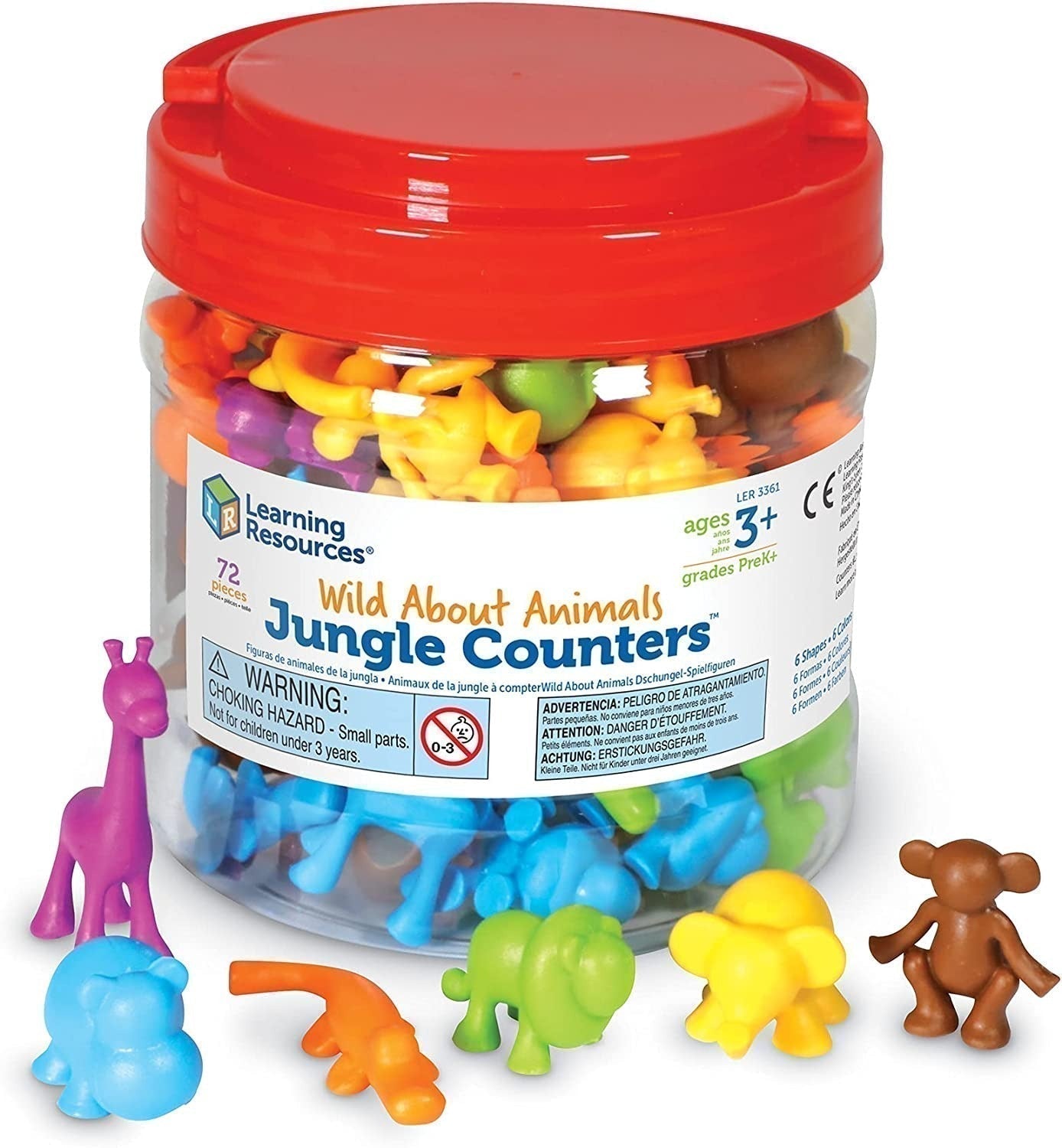 Animals Jungle Counters, Animals Jungle Counters,Learning Resources Wild About Animals Jungle Counters Tub of 72,numeracy resources,school numeracy resources,school classroom resources, Animals Jungle Counters,The Wild About Animals Jungle Counters™ (Set of 72) are a unique and attractive set of counters which combine modern design and colours for early math's fun! The Learning Resources Wild About Animals Jungle Counters Tub are modern, colourful counters and a great way to liven up math's activities. Lear