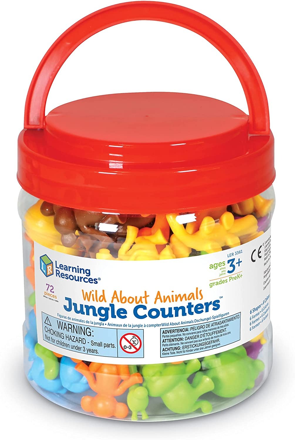 Animals Jungle Counters, Animals Jungle Counters,Learning Resources Wild About Animals Jungle Counters Tub of 72,numeracy resources,school numeracy resources,school classroom resources, Animals Jungle Counters,The Wild About Animals Jungle Counters™ (Set of 72) are a unique and attractive set of counters which combine modern design and colours for early math's fun! The Learning Resources Wild About Animals Jungle Counters Tub are modern, colourful counters and a great way to liven up math's activities. Lear