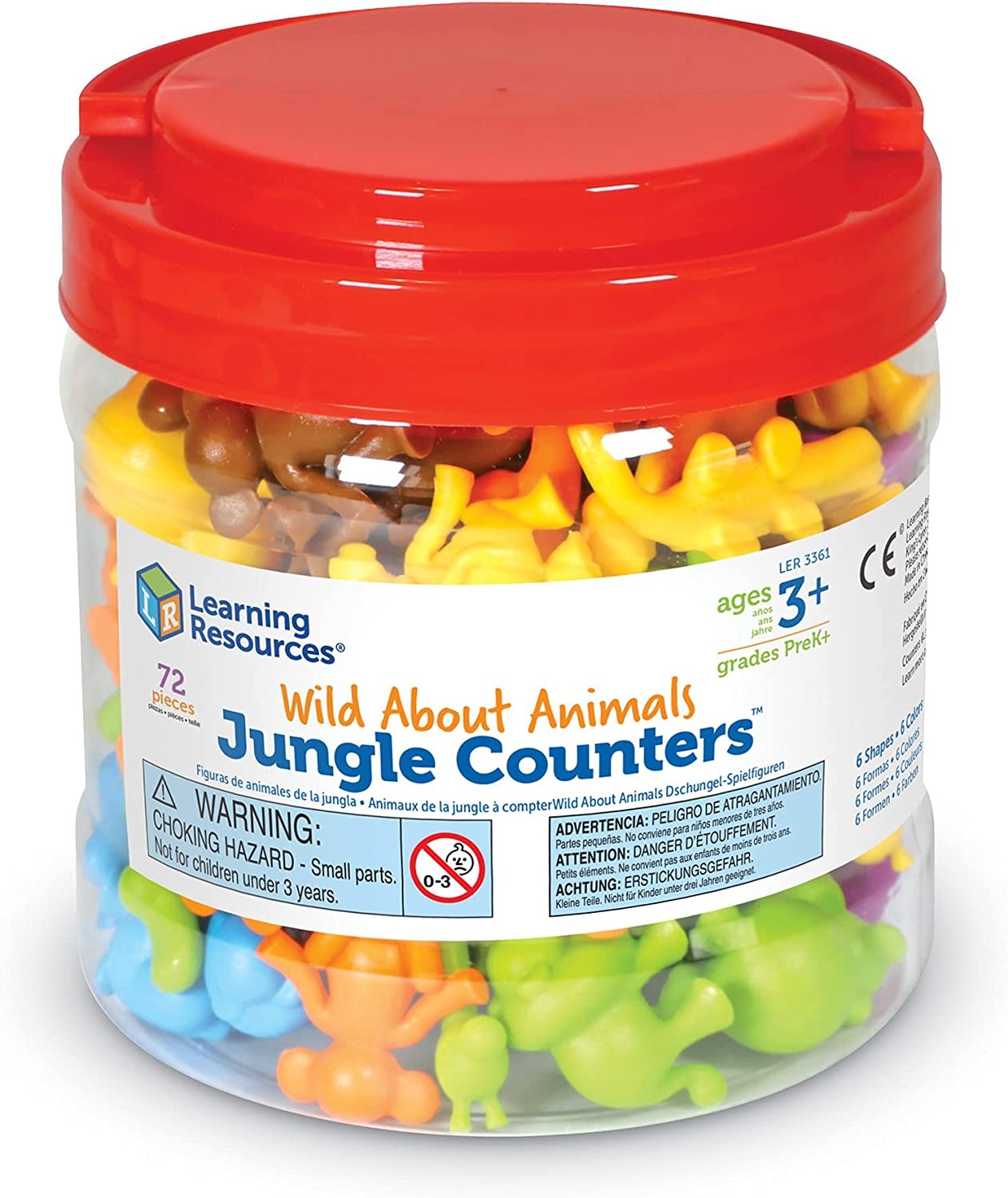 Animals Jungle Counters, Animals Jungle Counters,Learning Resources Wild About Animals Jungle Counters Tub of 72,numeracy resources,school numeracy resources,school classroom resources, Animals Jungle Counters,The Wild About Animals Jungle Counters™ (Set of 72) are a unique and attractive set of counters which combine modern design and colours for early math's fun! The Learning Resources Wild About Animals Jungle Counters Tub are modern, colourful counters and a great way to liven up math's activities. Lear