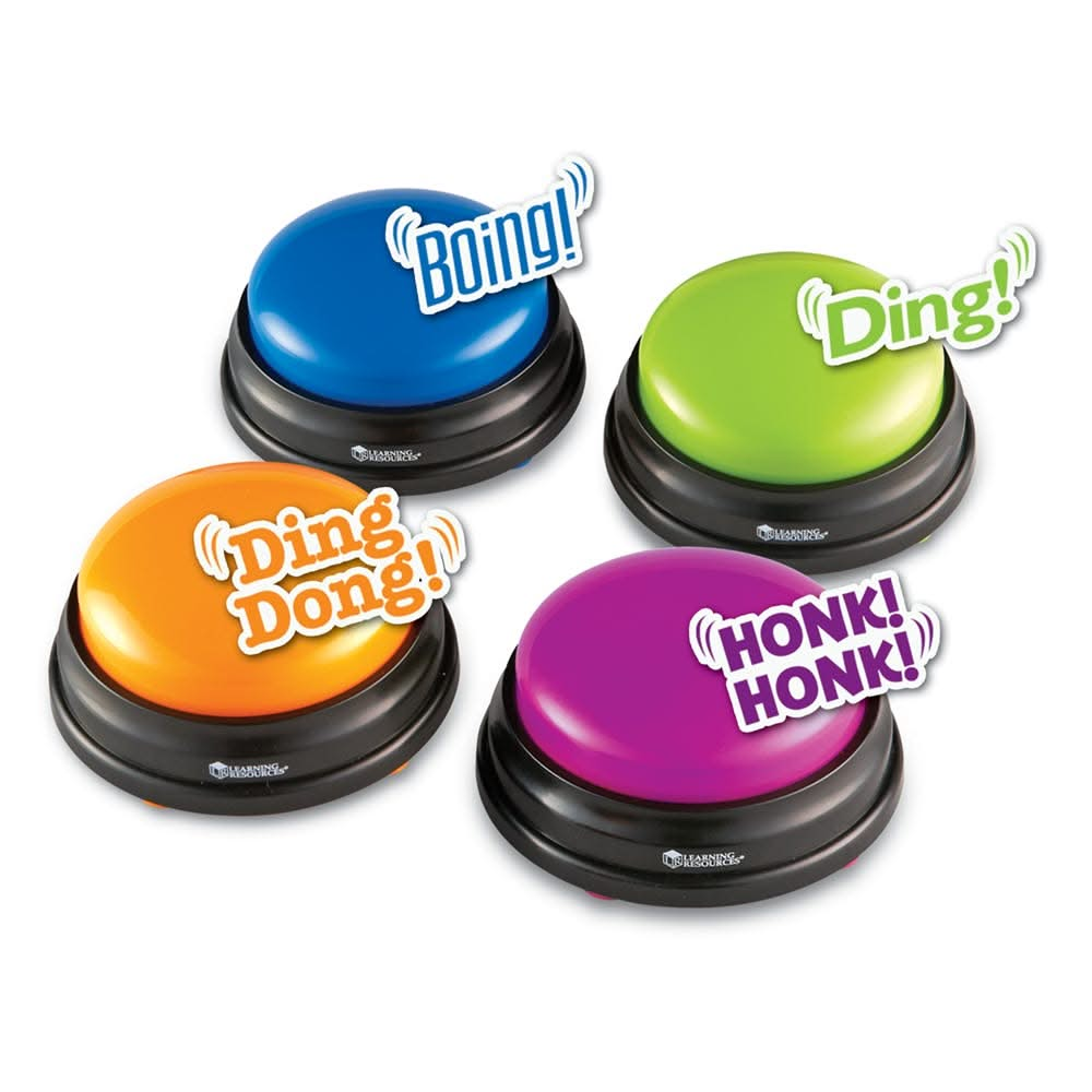 Answer Buzzers pack of 4, Answer Buzzers pack of 4,answer buzzers learning resources,learning resources uk discount code,education resources, Answer Buzzers pack of 4,Turn your classroom into an exciting game show with the Answer Buzzers Pack of 4! These interactive buzzers bring a fun and competitive edge to any lesson, encouraging children to actively participate and engage with the material. Perfect for tests, quizzes, or group activities, these buzzers transform ordinaryTurn your classroom into an excit