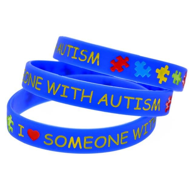 Autism Bracelet I love somebody, Autism Bracelet I love somebody,Autism awareness bracelet,Autism parent bracelet, Autism Bracelet I love somebody,The Autism Stretchy Silicone Gel Bracelet is here to make a bold statement about love and support for individuals with autism. This beautiful bracelet comes in an attractive shade of blue and features the heartfelt message, "I love someone with autism."Not only does this wrist band promote awareness, but it also offers,Autism Bracelet I loveThe Autism Stretchy Si