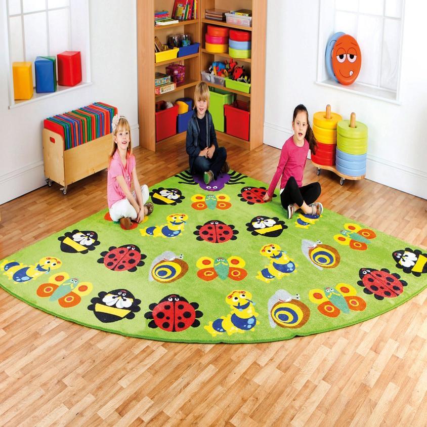 Back to Nature™ Large Corner Bugs Carpet, Back to Nature™ Large Corner Bugs Carpet,Back to nature large corner bugs rug,classroom carpets,classroom rugs, Back to Nature™ Large Corner Bugs Carpet,The Back to Nature™ Large Corner Bugs Carpet is a larger 3x3m brightly coloured corner carpet with placement areas for up to 24 children plus a teacher. The Back to Nature™ Large Corner Bugs Carpet is designed to encourage learning through interaction and play. Features Anti-skid Dura-Latex™ safety backing.The Back 