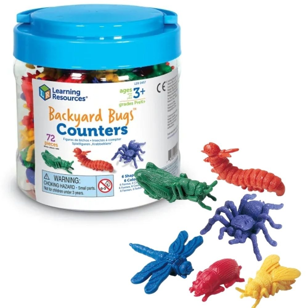 Backyard Bugs Set of 72, Backyard Bugs Set of 72,numeracy resources,school numeracy resources,school classroom resources, Backyard Bugs Set of 72,Unlock a world of educational fun with our Backyard Bugs Counters! This set of 72 soft rubber counters offers a range of colourful insects that kids can't resist. Whether it's counting the number of legs on the spider or sorting the bugs by colour, these toys make learning a joyous activity. Each bug is carefully desig,Backyard Bugs Set of 72Unlock a world of educ