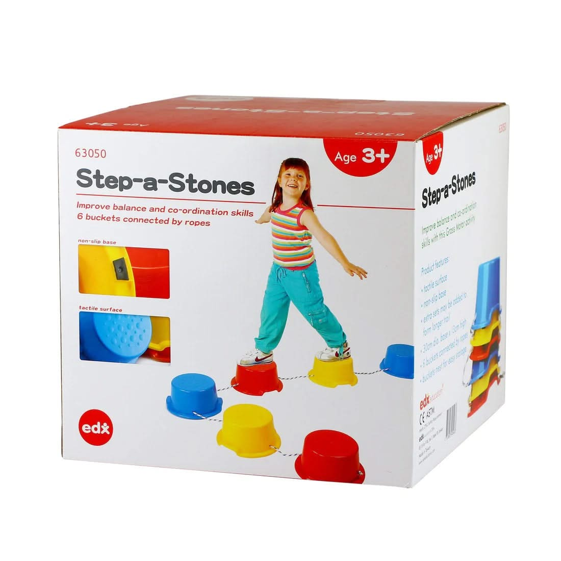 Balance Steps, Sensory Step a Stones, edx education Step-A-Stones,stepping stones balancing game,balance games and toys,special needs balance therapy, Balance Steps,Set of 6 sturdy flat topped Balance Step a Stones connected with ropes which may be adjusted. Each Balance Step a Stones has a pimpled platform to help prevent slipping. Children will gain confidence and improve balance as they progress from stepping on each Balance Step a Stone over short gaps to jumping over longer g,Balance StepsSet of 6 stur