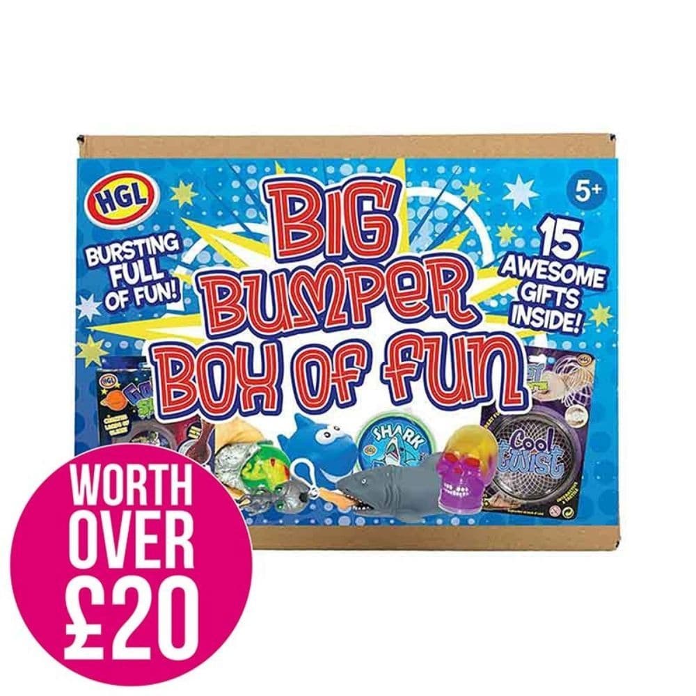 Big Bumper Box of Fun Blue, Big Bumper Box of Fun Blue,toy mystery box,mystrery box children, children mystery box toys,childrens pocket money toys, Big Bumper Box of Fun Blue,Introducing the Big Bumper Box of Fun Blue – an exciting box brimming with 15 surprise toys designed to delight and entertain. Perfect as a standalone gift or as a treasure chest of goodies for party prizes, stocking fillers, and scavenger hunts, this bumper box offersIntroducing the Big Bumper Box of Fun Blue – an exciting box brimmi