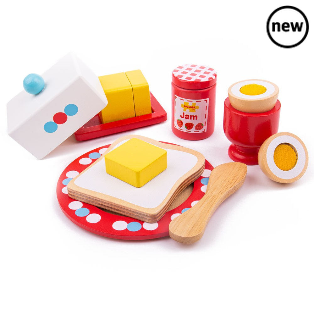 Bigjigs Breakfast Set, Bigjigs Breakfast Set,pretend play kitchen toys,kitchen toys,pretend play household,children's imaginative play ideas, Bigjigs Breakfast Set,Bigjigs Breakfast Set Kickstart imaginative play with the Bigjigs Breakfast Set, a delightful and colourful wooden play food set that includes all the essentials for a balanced breakfast. This charming set is perfect for young chefs, featuring a wooden egg, bread, butter, andBigjigs Breakfast Set Kickstart imaginative play with the Bigjigs Breakf