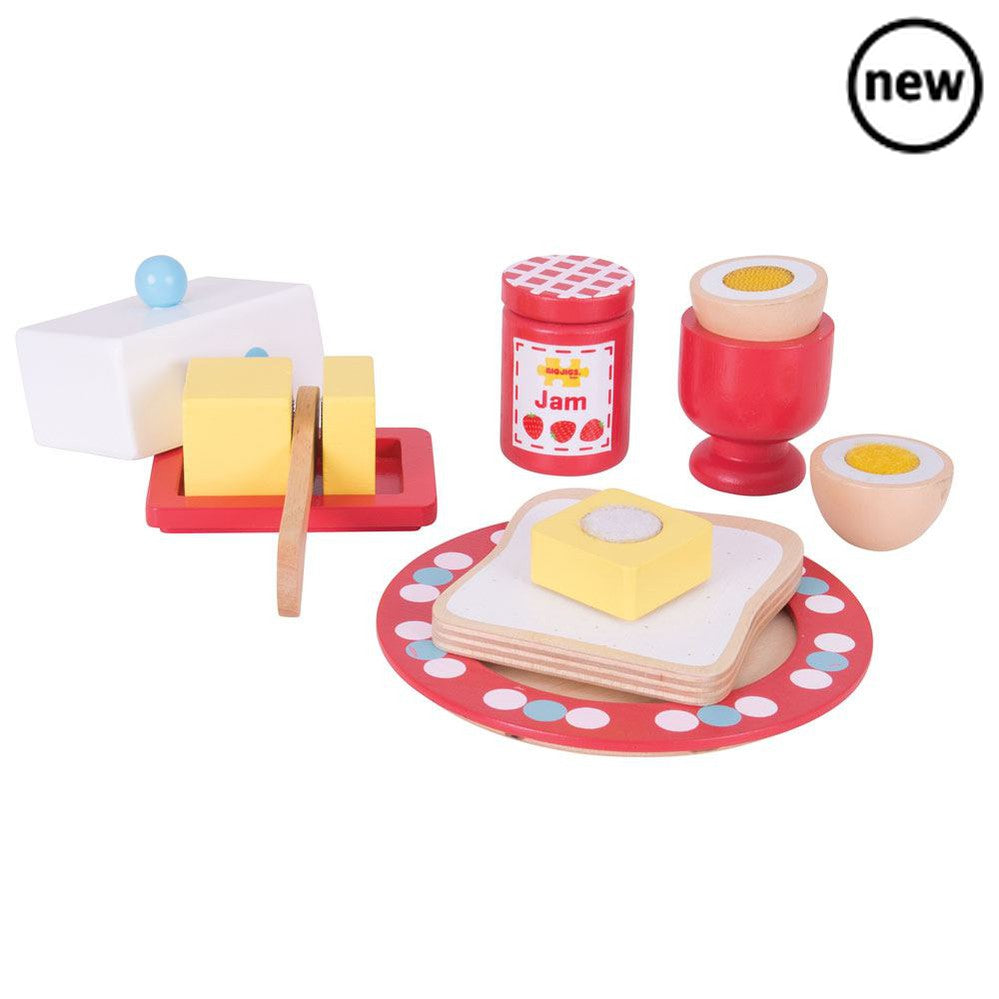 Bigjigs Breakfast Set, Bigjigs Breakfast Set,pretend play kitchen toys,kitchen toys,pretend play household,children's imaginative play ideas, Bigjigs Breakfast Set,Bigjigs Breakfast Set Kickstart imaginative play with the Bigjigs Breakfast Set, a delightful and colourful wooden play food set that includes all the essentials for a balanced breakfast. This charming set is perfect for young chefs, featuring a wooden egg, bread, butter, andBigjigs Breakfast Set Kickstart imaginative play with the Bigjigs Breakf