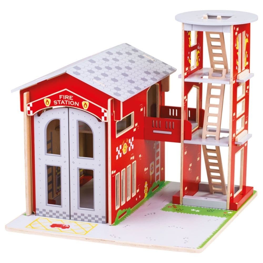 Bigjigs City Fire Station, Bigjigs City Fire Station,Fire Station Set,Wooden fire station set,imagintive play fire station toys,childrens fire station set,tidlo fire station, Bigjigs City Fire Station,Bigjigs City Fire Station Playset Let imaginations blaze with the Bigjigs City Fire Station Playset, where young heroes can jump into action and save the day! This beautifully crafted wooden fire station is packed with features, offering endless opportunities for creative and group play. Bigjigs City Fire Stat