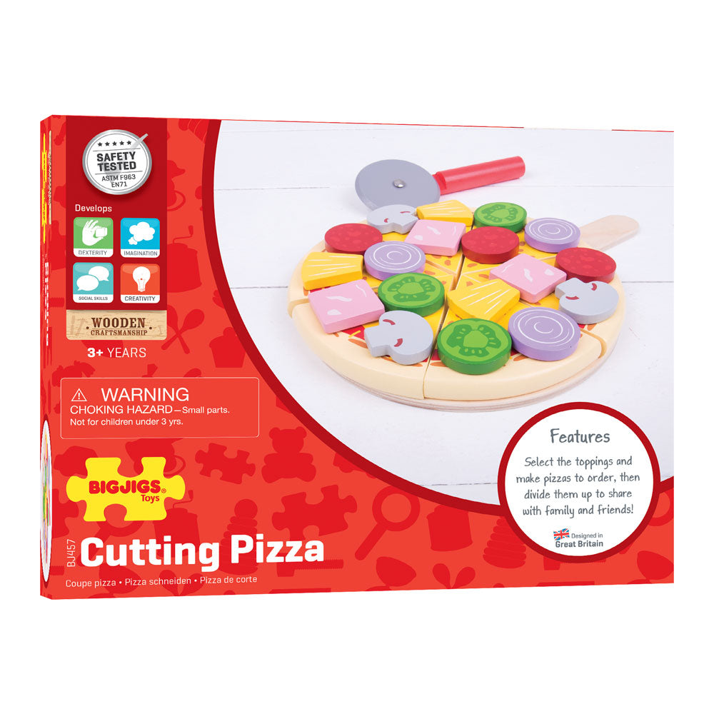 Bigjigs Cutting Pizza, Bigjigs Cutting Pizza,Wooden Toys,Wooden Food Toys, Children's wooden toys, Bigjigs Cutting Pizza,Six delicious slices of wooden pizza with a variety of different wooden toppings to choose from! Select the toppings and make pizzas to order for friends and family. Easily slice the pizza with the supplied wooden pizza cutter and serve it up on the supplied wooden server, or share out and serve u. Encourages interacti,Bigjigs Cutting PizzaSix delicious slices of wooden pizza with a varie