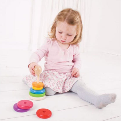 Bigjigs First Rainbow Stacker, Bigjigs First Rainbow Stacker,Geometric Stacker,Melissa and Doug 567 Geometric Stacker Wooden Educational Toy, Bigjigs First Rainbow Stacker,Introduce your child to the world of size and stacking with the Bigjigs First Rainbow Stacker! This vibrant wooden stacking toy features colourful hoops designed to help young children learn about sizes, from the largest to the smallest. Each wooden ring fits perfectlyIntroduce your child to the world of size and stacking with the Bigjigs