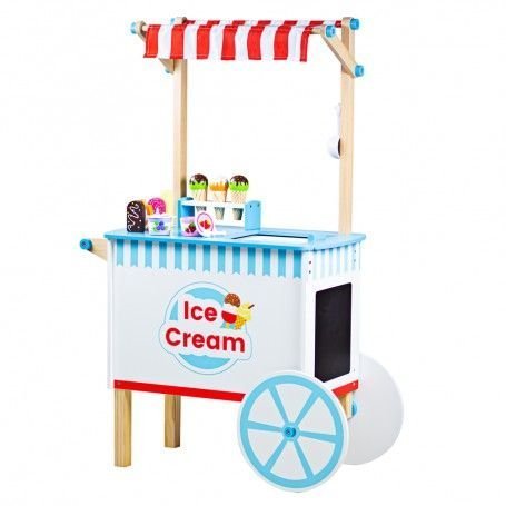 Bigjigs Ice Cream Cart, Bigjigs Ice Cream Cart,Bigjigs toys,Bigjigs discount,pretend play wooden kitchen,toddler kitchen,childrens kitchen toy, Bigjigs Ice Cream Cart,Serve up some yummy ice cream to friends and family - theres plenty to go around! This quality wooden Ice Cream Cart comes complete with 6 ice creams, 9 ice lollies, 2 ice cream pots with spoons and an ice cream scoop. Spark hours of imaginative and educational pretend play with these wooden sweet treats as little onesBigjigsServe up some yumm