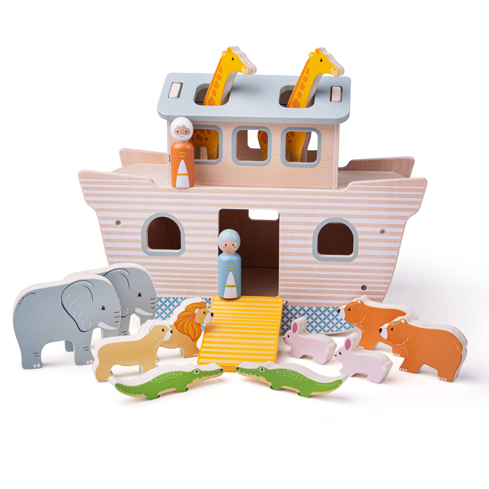 Bigjigs Noah's Ark 100% FSC, Bigjigs Noah's Ark 100% FSC, Noahs ark toy,Noah's ark boat toy,BigJigs Noahs Ark,childrens wooden toys,childrens imaginative play ideas, Bigjigs Noah's Ark 100% FSC,Bigjigs Noah's Ark 100% FSC® Toy Bring the timeless story of Noah’s Ark to life with the Bigjigs Noah's Ark 100% FSC® Toy. This beautifully crafted playset, made from sustainably sourced materials, invites children to explore the biblical tale through creative and engaging play. Bigjigs Noah's Ark 100% FSC Features:B