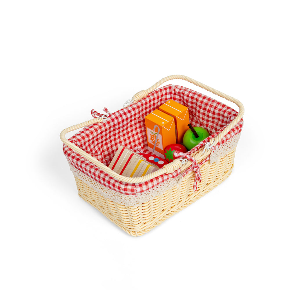 Bigjigs Picnic Basket, Bigjigs Picnic Basket, Pretend play picnic basket, Toy picnic set, Picnic basket toy, pretend play resources, imaginative play resources, Bigjigs Picnic Basket,This traditional Picnic Basket comes with all the picnic essentials! Includes wooden play food such as sandwiches, strawberries, apples and cartons of orange juice. Complete with plates, a wicker picnic basket and matching picnic blanket. Picnic with your teddies, or head to the park with friends or family. Perfect forBigjigsTh