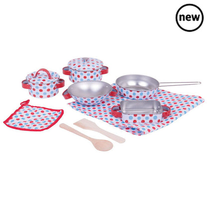 Bigjigs Spotted Kitchenware Set, Bigjigs Spotted Kitchenware Set,Kitchen toys,Children's kitchen toys,children's imaginative play ideas, Bigjigs Spotted Kitchenware Set,Bigjigs Spotted Kitchenware Set Introduce your little one to the joys of cooking and imaginative play with the Bigjigs Spotted Kitchenware Set. This charming set is ideal for budding young chefs who are ready to whip up pretend feasts and engage in creative role-playBigjigs Spotted Kitchenware Set Introduce your little one to the joys of coo