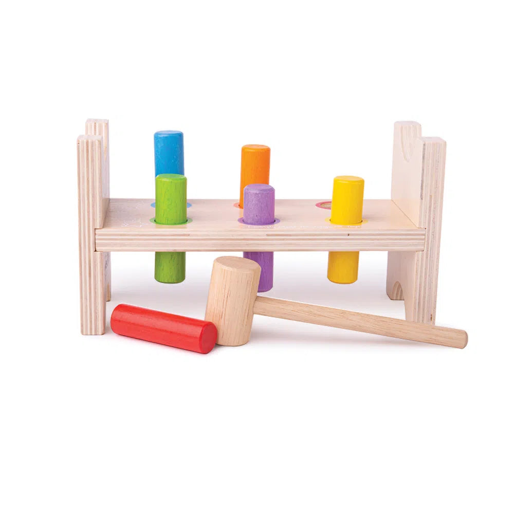 Bigjigs Toys First Hammer Bench, Bigjigs Toys First Hammer Bench,Bigjigs toys,hammer bench,toddler hammer bench toy, Bigjigs Toys First Hammer Bench,Help develop your little one's hand-eye coordination with the Bigjigs First Hammer Bench. Your child can simply tap on the brightly coloured wooden pegs with the sturdy but lightweight hammer to flatten them down to the workbench, then turn the whole thing over andHelp develop your little one's hand-eye coordination with the Bigjigs First Hammer Bench. Your chi