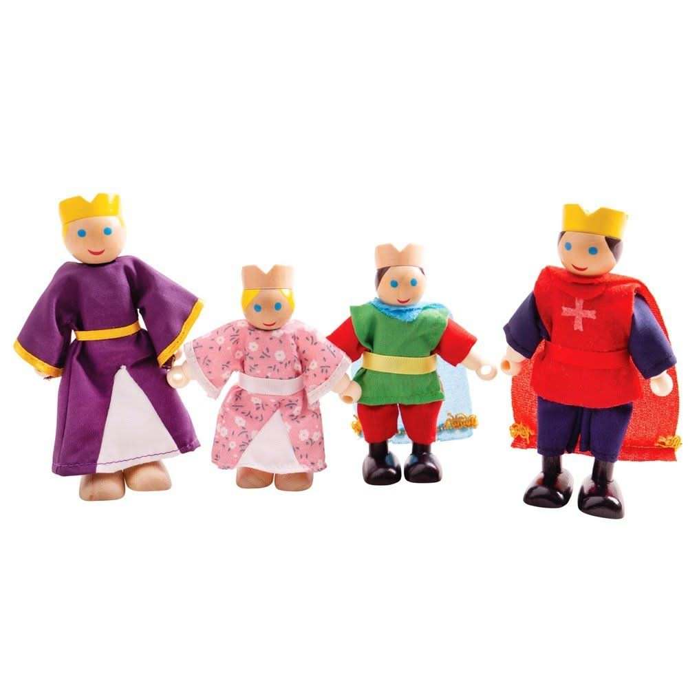 Bigjigs Toys Wooden Royal Family Dolls, Bigjigs Toys Wooden Royal Family Dolls,Bigjigs toys,Bigjigs wooden toys,Wooden doll figures,dolls house figures, Bigjigs Toys Wooden Royal Family Dolls,The Bigjigs Toys Wooden Royal Family Dolls set includes two generations of the Royal Family: the King, Queen, Princess and Prince. They have many tales to tell and plenty more adventures ahead of them! These beautifully crafted dolls house figures feature bendable limbs so little ones can have them seated orThe Bigjigs