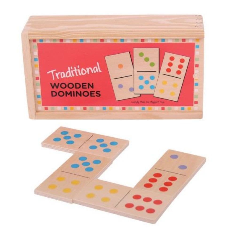 Bigjigs Traditional Wooden Dominoes, Bigjigs Traditional Wooden Dominoes,Bigjigs Domino game,Wooden toys,children's wooden toys,sensory toys,bigjigs toys, Bigjigs Traditional Wooden Dominoes,Our colourful traditional wooden dominoes are perfectly sized for little hands to pick up and place. A classic wooden game that's sure to see lots of playtime, all of the dominoes pieces can be stored inside the robust wooden box with its sliding lid. This Bigjigs Traditional Wooden Dominoes set helps to develop dexter,