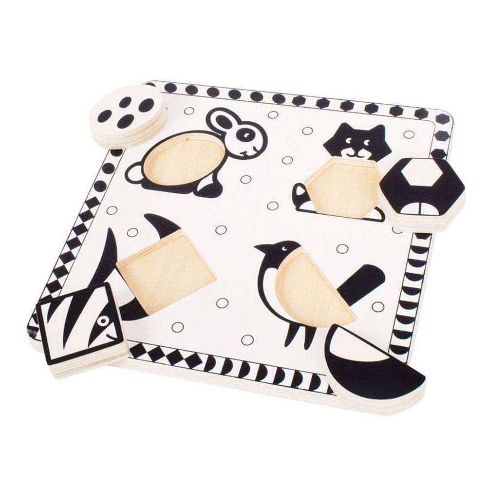 Black and White Puzzle Pets, Black and White Puzzle Pets,Bigjigs Black and white puzzle board,Black and white baby toys,black and white puzzle toys, Black and White Puzzle Pets,This Black and White Puzzle Pets puzzle has been specifically designed in black and white, due to the fact that black and white are the easiest colours for young children to see and respond to. Each of the four puzzle pieces can be slotted into the animal illustrations and will aid your child's development as they lear,Black and Whit